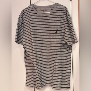 Nautica Men's Short Sleeve Striped Crew Neck Pullover T-Shirt Navy/White…